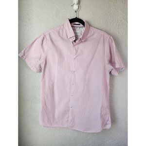 Cactus Man‎ Ricky Singh Pink Pattern Casual Cotton Button Up Shirt - M